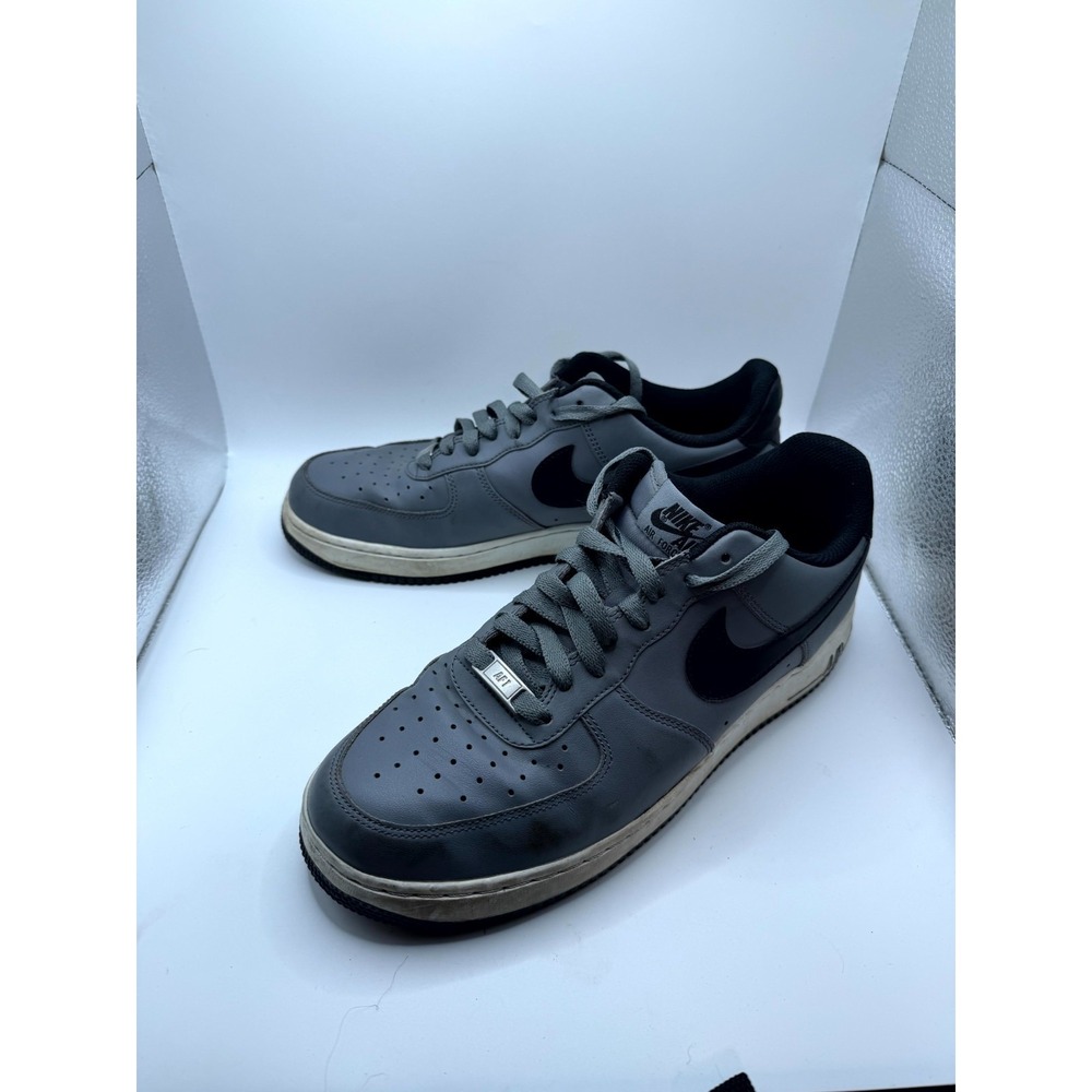 Nike Air Force 1 Low 488298-086 Mens 9.5 Sneaker Cool Gray Leather Lace Up Shoes